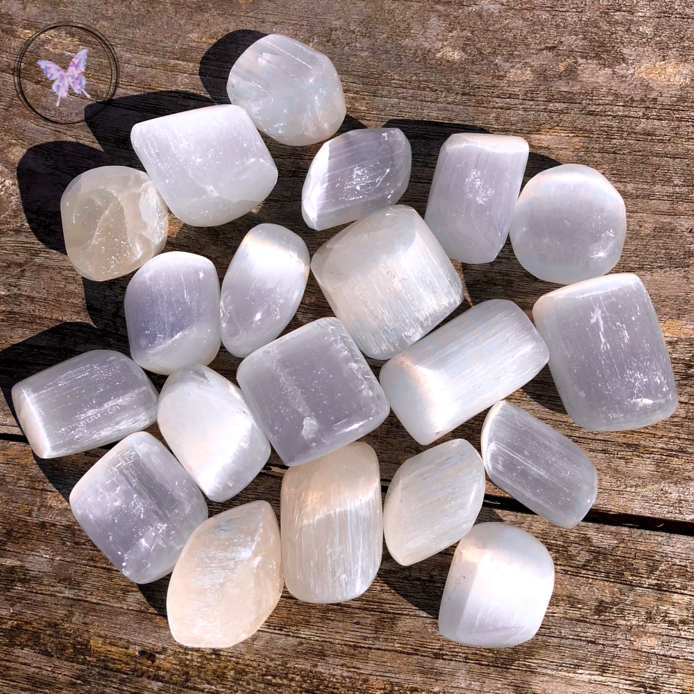 White Selenite Tumble Stones